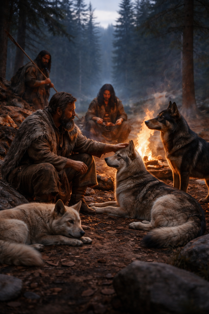 Caçadors i gossos al foc