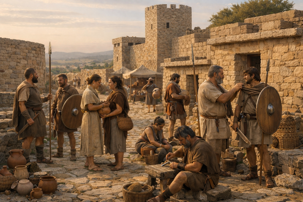 Habitants d’Ullastret al capvespre