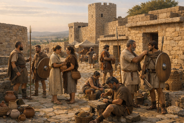 Habitants d’Ullastret al capvespre