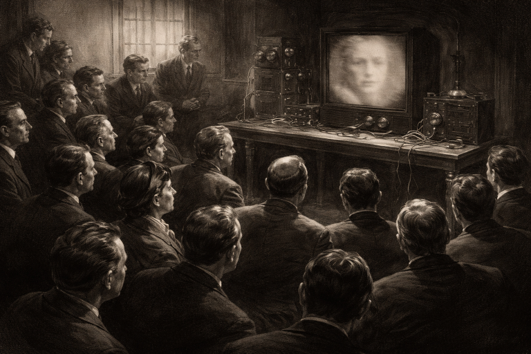 La primera demostració de la televisió