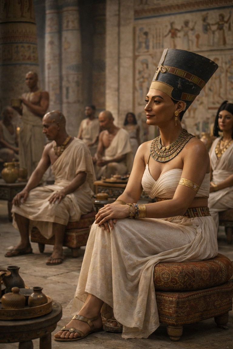 La reina Nefertiti al palau reial